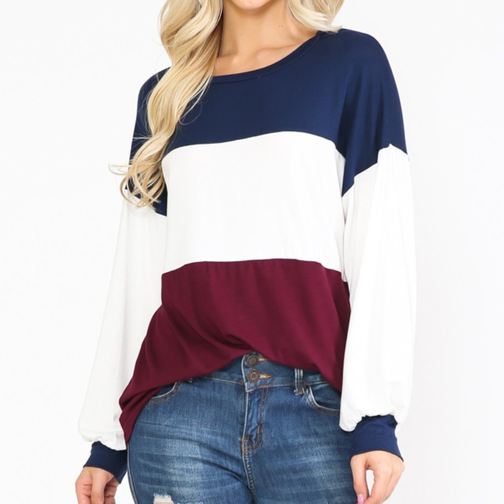 COLOR BLOCK TUNIC TOP